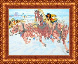 Схема для вышивки бисером КБП-3015 Русская тройка Репродукция картины Грузинского П.Н.КБП 3015